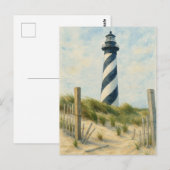 Cape Hatteras Leuchtturm Aquarell Postkarte (Vorne/Hinten)