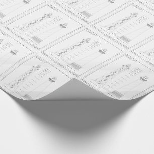 Cape Hatteras Leuchtturm Blaupause Vintage Geschenkpapier