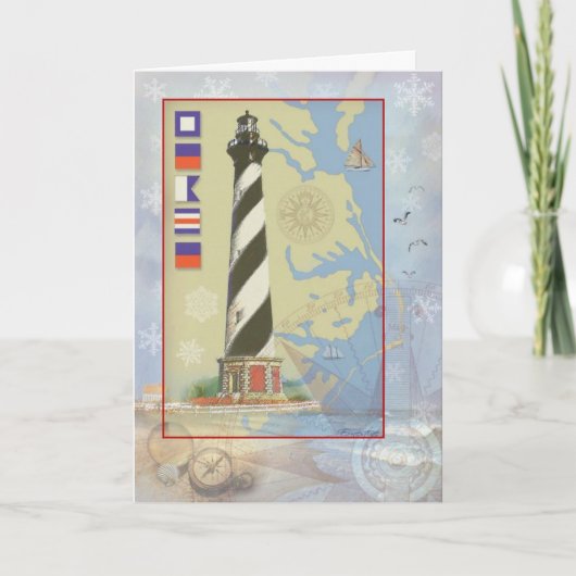 Cape Hatteras Light Christmas Card Feiertagskarte (Vorderseite)