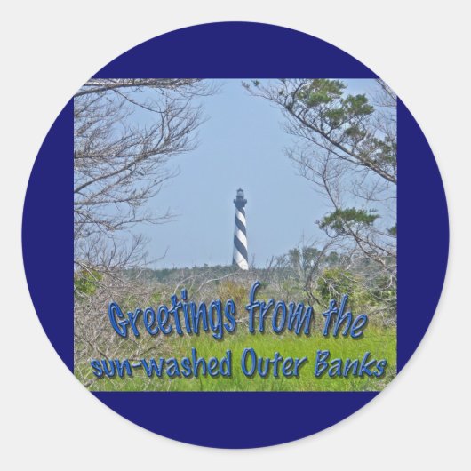 Cape Hatteras Lighthouse aus der Wetlands-Reihe Runder Aufkleber (Vorderseite)
