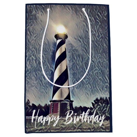 Cape Hatteras Lighthouse Äußere Banken OBX Geburts Mittlere Geschenktüte (Vorderseite)