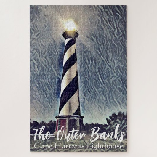 Cape Hatteras Lighthouse Äußere Banken OBX NC Puzzle (Vertikal)
