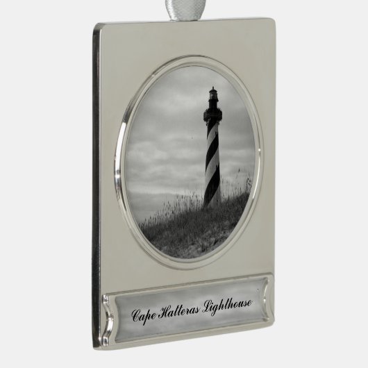 Cape Hatteras Lighthouse Banner-Ornament Silber (Rechts)