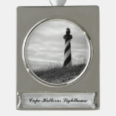 Cape Hatteras Lighthouse Banner-Ornament Silber (Vorderseite)