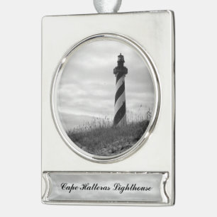 Cape Hatteras Lighthouse Banner-Ornament Silber