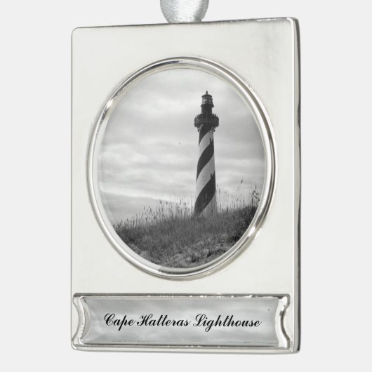 Cape Hatteras Lighthouse Banner-Ornament Silber (Links)