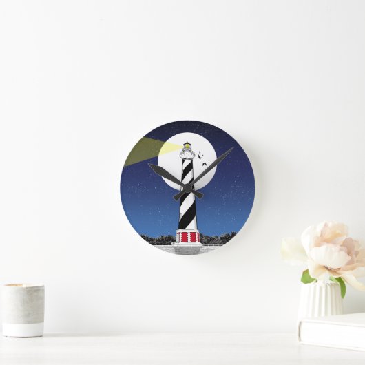 Cape Hatteras Lighthouse BUXTON Runde Wanduhr (Zuhause)