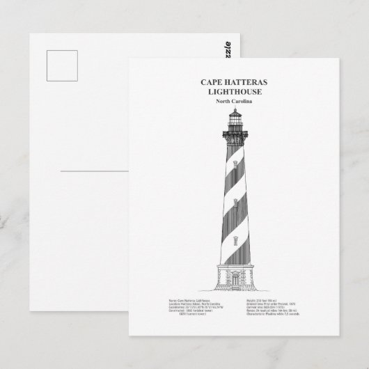 Cape Hatteras Lighthouse - North Carolina - BD Postkarte (Vorne/Hinten)