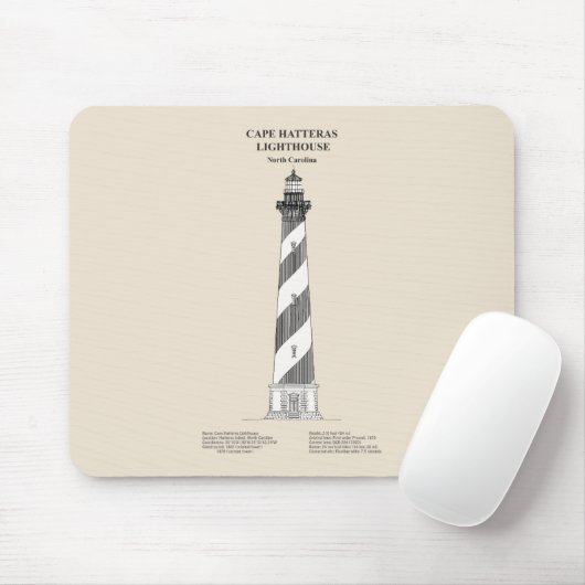 Cape Hatteras Lighthouse - North Carolina - SBD Mousepad (Mit Mouse)
