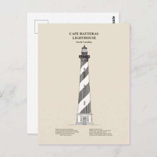 Cape Hatteras Lighthouse - North Carolina - SBD Postkarte (Vorne/Hinten)