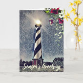 Cape Hatteras Lighthouse OBX Jahreszeit Grüße Karte (Gelbe Blume)