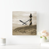 Cape Hatteras Lighthouse Quadratische Wanduhr (Zuhause)