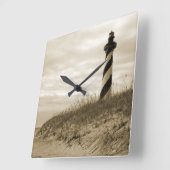Cape Hatteras Lighthouse Quadratische Wanduhr (Winkel)