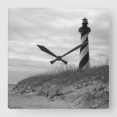 Cape Hatteras Lighthouse Quadratische Wanduhr (Vorderseite)