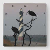 CAPE HATTERAS LIGHTHOUSE QUADRATISCHE WANDUHR (Vorderseite)
