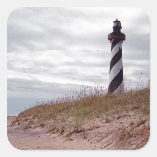 Cape Hatteras Lighthouse Quadratischer Aufkleber (Vorderseite)