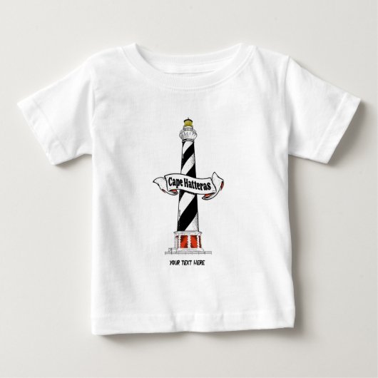Cape Hatteras Lighthouse Schwarzweiß Baby T-shirt (Vorderseite)