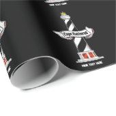 Cape Hatteras Lighthouse Schwarzweiß Geschenkpapier (Rolleneckpunkt)