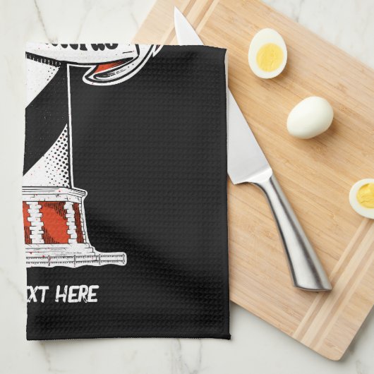 Cape Hatteras Lighthouse Schwarzweiß Geschirrtuch (Viertel Falte)