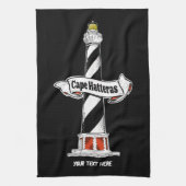 Cape Hatteras Lighthouse Schwarzweiß Geschirrtuch (Vertikal)