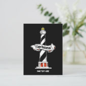 Cape Hatteras Lighthouse Schwarzweiß Postkarte (Stehend Vorderseite)