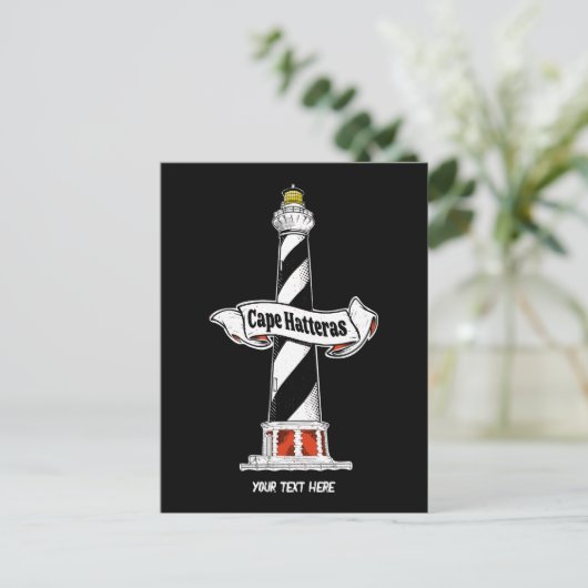 Cape Hatteras Lighthouse Schwarzweiß Postkarte (Stehend Vorderseite)