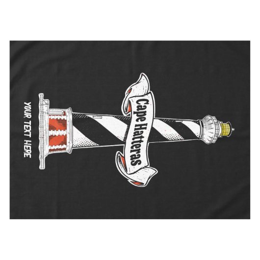 Cape Hatteras Lighthouse Schwarzweiß Tischdecke (Vorderseite (Horizontal))