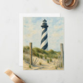 Cape Hatteras Lighthouse Wasserfarbe Mitteilungskarte (Vorderseite/Rückseite Beispiel)