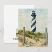 Cape Hatteras Lighthouse Wasserfarbe Mitteilungskarte (Vorne/Hinten)