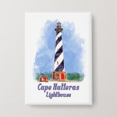Cape Hatteras Lighthouse Watercolor North Carolina Button (Vorderseite)