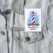 Cape Hatteras Lighthouse Watercolor North Carolina Button (Insitu)