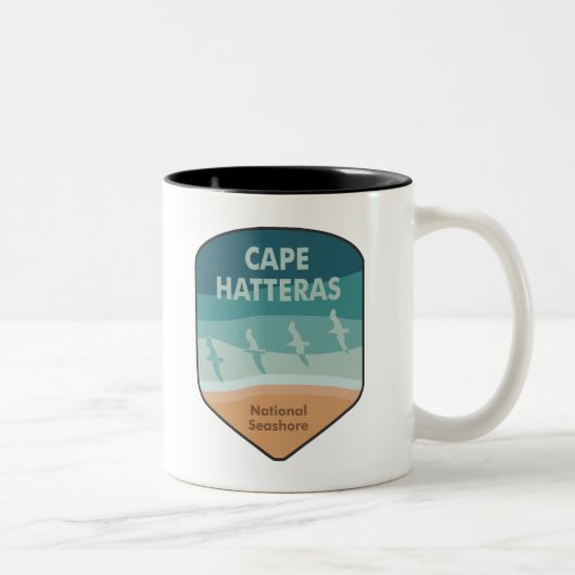 Cape Hatteras National Seashore Seagulas Zweifarbige Tasse (Rechts)