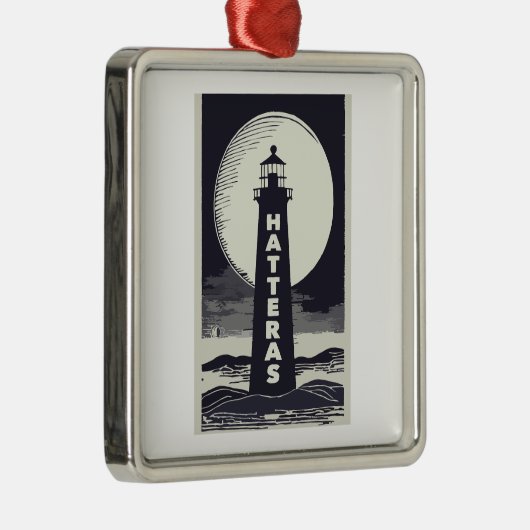 Cape Hatteras North Carolina Leuchtturm Moon Ornament Aus Metall (Rechts)