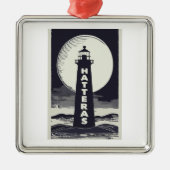 Cape Hatteras North Carolina Leuchtturm Moon Ornament Aus Metall (Vorne)