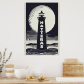 Cape Hatteras North Carolina Leuchtturm Moon Poster (Küche)