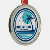Cape Hatteras North Carolina Palm Tree Birds Ornament Aus Metall (Rechts)