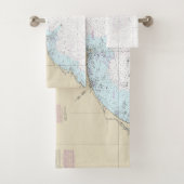 Cape Hatteras to Charleston Nautical Chart 11520 Badhandtuch Set (Insitu)