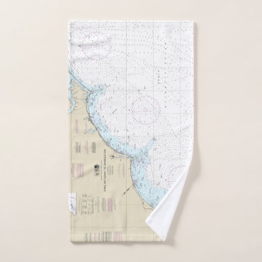 Cape Hatteras to Charleston Nautical Chart 11520 Badhandtuch Set (Handtuch)