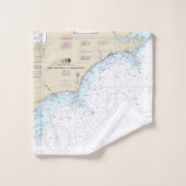 Cape Hatteras to Charleston Nautical Chart 11520 Badhandtuch Set (Waschlappen)