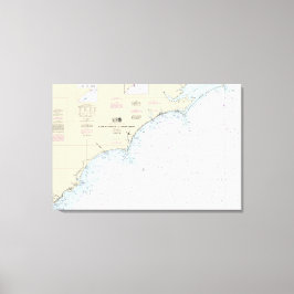 Cape Hatteras to Charleston Nautical Chart 11520 Leinwanddruck