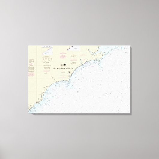 Cape Hatteras to Charleston Nautical Chart 11520 Leinwanddruck (Vorderseite)