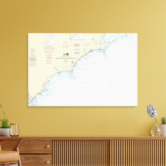 Cape Hatteras to Charleston Nautical Chart 11520 Leinwanddruck (Insitu (Wohnzimmer))
