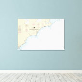 Cape Hatteras to Charleston Nautical Chart 11520 Leinwanddruck (Insitu (Holzboden))