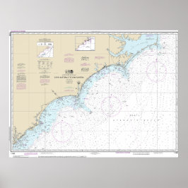 Cape Hatteras to Charleston Nautical Chart 11520 Poster