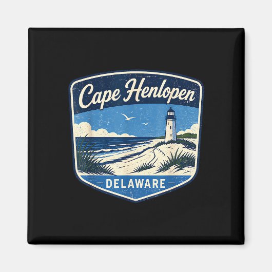 Cape Henlopen Delaware Leuchtturm Strand Ozean Magnet (Vorne)