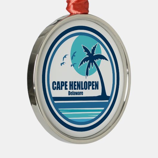 Cape Henlopen Delaware Palm Tree Birds Ornament Aus Metall (Rechts)