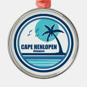 Cape Henlopen Delaware Palm Tree Birds Ornament Aus Metall