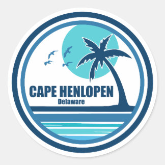 Cape Henlopen Delaware Palm Tree Birds Runder Aufkleber