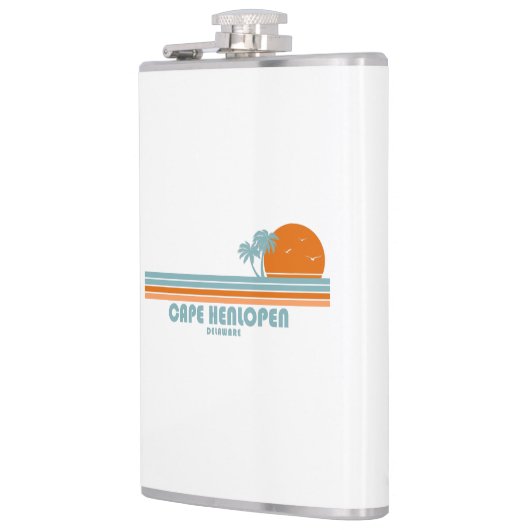 Cape Henlopen Delaware Sun Palm Trees Flachmann (Links)