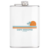 Cape Henlopen Delaware Sun Palm Trees Flachmann (Vorderseite)